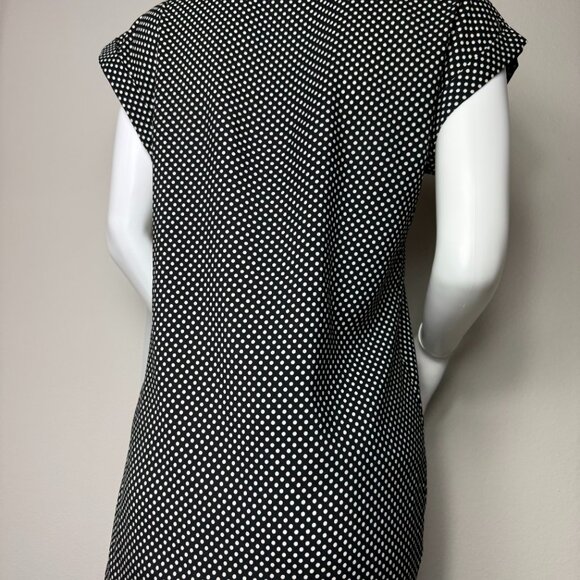 Express Short Sleeve V-neck Polka Dot Black & White Tunic Size Small - Picture 3 of 8